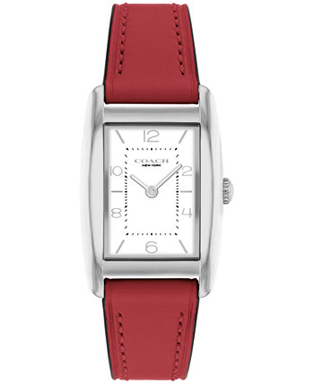 Женские красные кожаные часы Resse 24 мм COACH