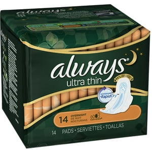 2 Pack - Always Ultra Thin Pads, Overnight 14 ea Always