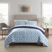 Полный комплект постельного белья Serta® Simply Clean Skyler с текстурированным геометрическим антимикробным покрытием и простынями Serta