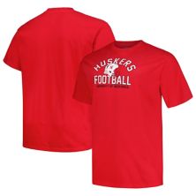 Men's Champion Scarlet Nebraska Huskers Big & Tall Football Helmet T-Shirt Champion