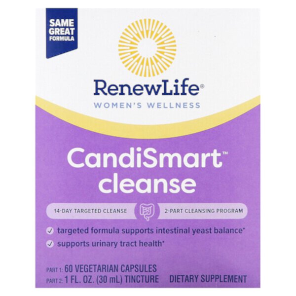 CandiSmart Cleanse, 14-дневное целенаправленное очищение, 2 части Renew Life