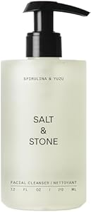 Salt & Stone Face Wash for Women & Men, Spirulina & Yuzu Gentle Facial Cleanser, Makeup Remover Pore Minimizer with Hyaluronic Acid, Squalane, Skin Care for All Skin Types, Vegan, Cruelty Free, 7.2 oz Salt & Stone