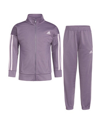 Трикотажная куртка Essential с длинными рукавами для больших девочек и спортивные штаны, комплект из 2 предметов Adidas