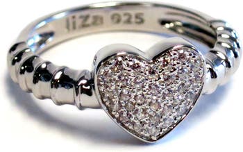 Кольцо в форме сердца из стерлингового серебра с паве CZ Liza Schwartz