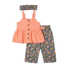 Комплект из майки и брюк-кюлот с цветочным принтом Little Lass для девочек 4–6 шт. Little Lass