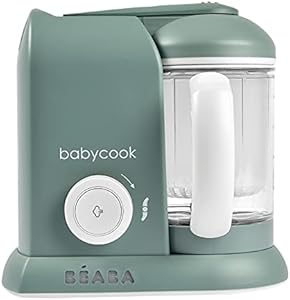 BEABA Babycook Solo 4 in 1 Baby Food Maker, Baby Food Processor, Steam Cook and Blender, Large Capacity 4.5 Cups, Cook healthy baby food at Home, Dishwasher Safe, Charcoal BÉABA