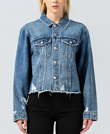 Женская классическая джинсовая куртка с необработанным краем VERVET
