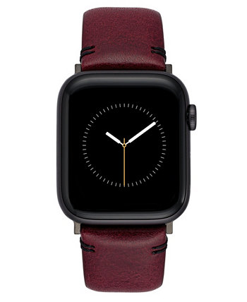 Мужской бордовый кожаный ремешок премиум-класса, совместимый с Apple Watch 42 мм, 44 мм, 45 мм, Ultra, Ultra2 Vince Camuto