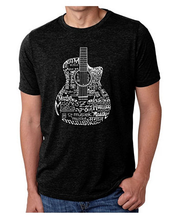 Мужская футболка премиум-класса Word Art - Languages Guitar LA Pop Art