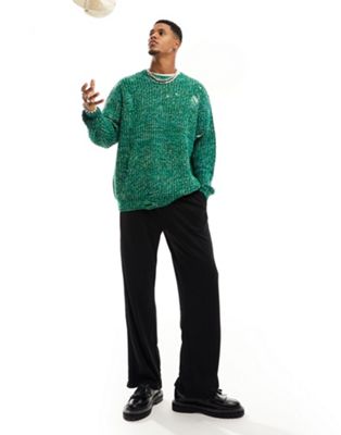 Объемный свитер в рубчик объемной вязки ASOS DESIGN с зелеными вкраплениями ASOS DESIGN