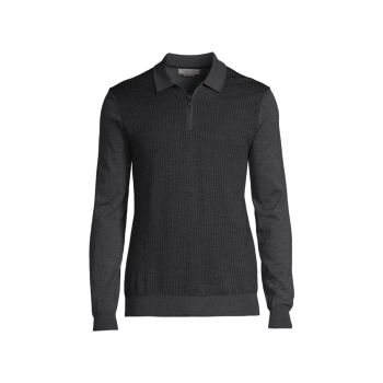 Wool Jacquard Polo Shirt Corneliani