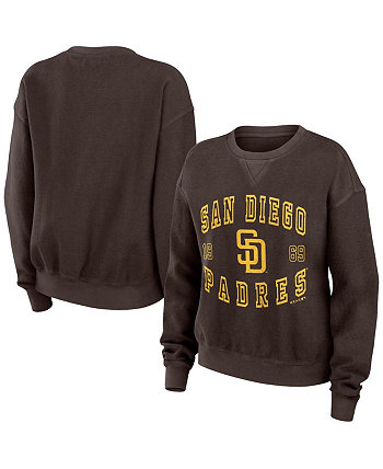 Женский коричневый рваный вельветовый пуловер в винтажном стиле San Diego Padres WEAR by Erin Andrews