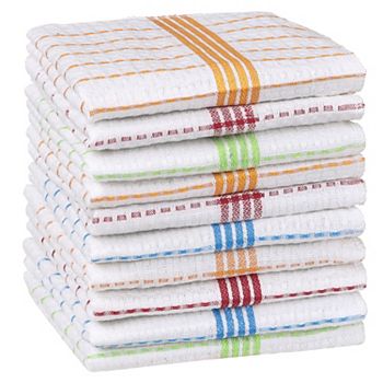 Reusable Super Absorbent Cotton Lint Free Kitchen Towels Multi 12" X 12" Unique Bargains