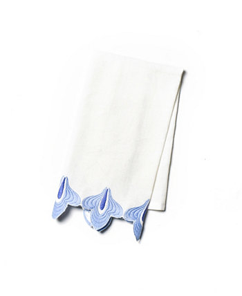Полотенце для рук среднего размера с отделкой ростками Iris Blue Coton Colors