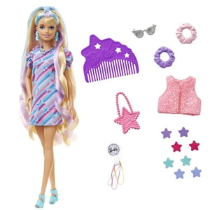 Barbie Totally Hair Fashion Doll with Star Theme, Extra-Long Hair & 15 Styling Accessories (Assembled Product Height: 12 in) Visit the Barbie Store