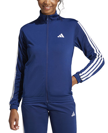 Женская спортивная куртка Tricot 3-Stripes от Adidas, стандартный крой, 100% полиэстер, карманы на молнии Adidas