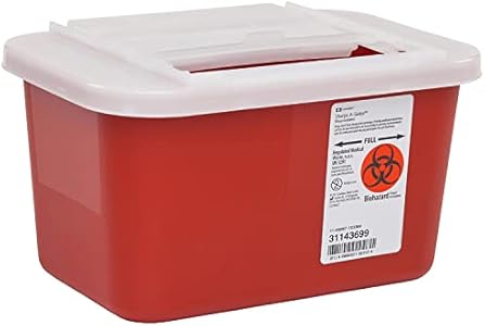 DMI Multi-Purpose Sharps Container with Sliding Lid, Biohazard Needle and Syringle Disposal Container, 1 Gallon DMI