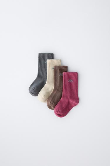 FOUR-PACK OF LOGO SOCKS Zara