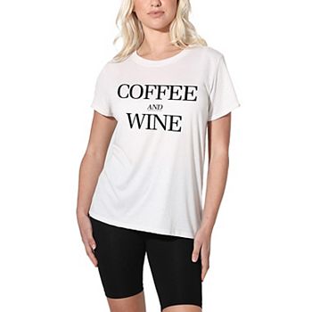 Juniors' Suburban Riot Coffee And Wine Loose Graphic Tee Unbranded