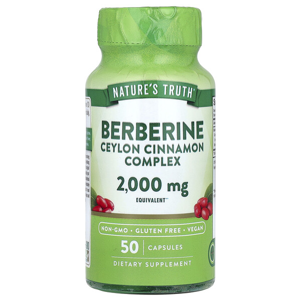Берберин, комплекс цейлонской корицы, 2000 мг, 50 капсул Nature's Truth