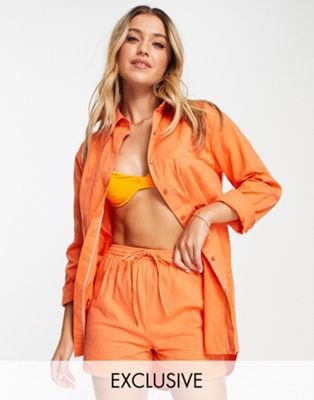 Эксклюзивные пляжные шорты Esmée в оранжевом цвете - часть комплекта Esmée