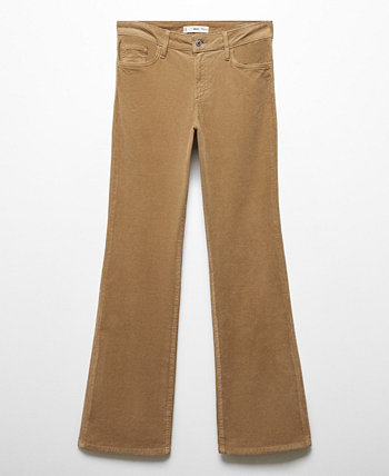 Женские вельветовые расклешенные брюки со средней посадкой MANGO