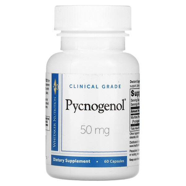 Клиническая чистота, Пикногенол, 50 мг, 60 капсул Whitaker Nutrition
