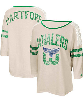 Женская футболка с рукавами 3/4 Oatmeal Hartford Whalers Highlight Starter