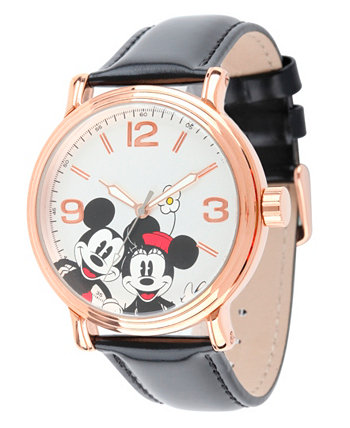Мужские блестящие винтажные часы из сплава розового золота с Микки Маусом и Минни Маус Disney Ewatchfactory