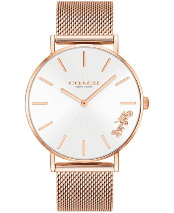 Женские наручные часы Perry с браслетом из нержавеющей стали цвета розового золота, 36 мм COACH