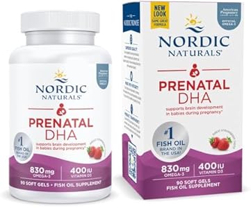 Nordic Naturals Prenatal DHA, Strawberry - 90 Soft Gels (Мягкие капсулы) - 830 mg Omega-3 + 400 IU Vitamin D3 - Supports Brain Development in Babies During Pregnancy & Lactation - Non-GMO - 45 Servings (Порции) Nordic Naturals