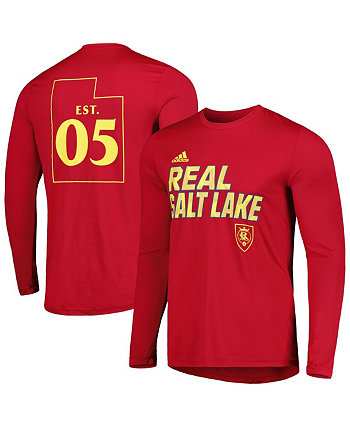 Men's Red Real Salt Lake Jersey Hook AEROREADY Long Sleeve T-shirt Adidas