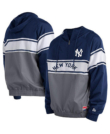 Мужская темно-синяя куртка с капюшоном New York Yankees Ripstop Raglan с молнией четверти New Era