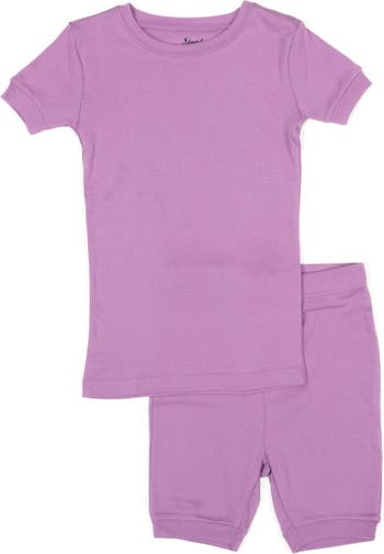 Пурпурная пижама-двойка из хлопка с шортами Leveret