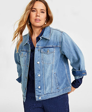 Модная классическая джинсовая куртка больших размеров, созданная для Macy's On 34th