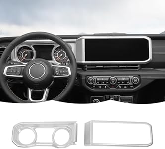 RT-TCZ Dashboard Cover Navigation GPS Trim Cover Decoration Interior Accessories Compatible with Jeep Wrangler JL JLU & Gladiator JT 2024+,Blue Rt-Tcz