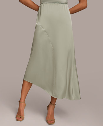 Women's Asymmetric Satin Midi Skirt Donna Karan New York