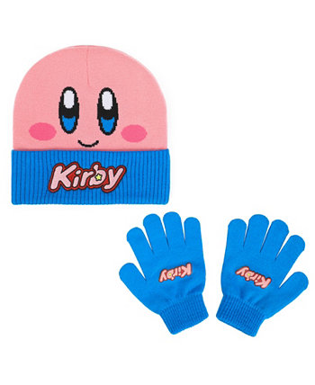 Комплект вязаной шапки и перчаток в рубчик Big Boys Kirby, 2 предмета BIOWORLD
