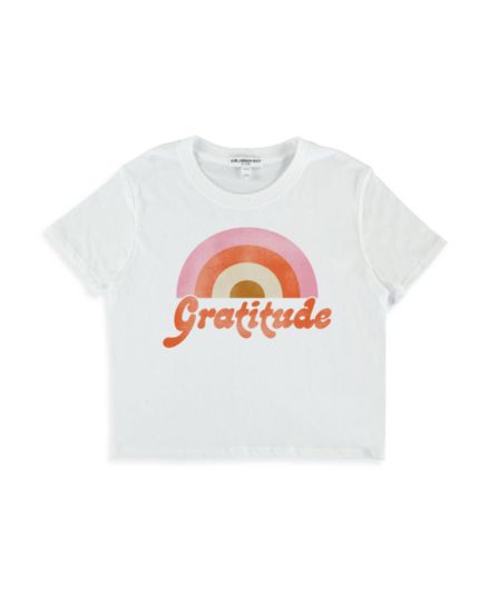 Маленькая девочка и усилитель; Укороченная футболка Girl's Gratitude Rainbow Suburban Riot