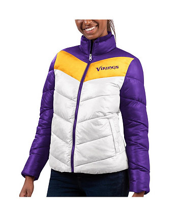 Женская бело-фиолетовая стеганая куртка с молнией во всю длину Minnesota Vikings New Star G-III