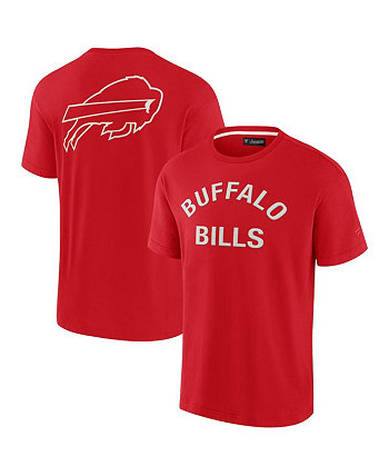 Мужская и женская красная супермягкая футболка с короткими рукавами Buffalo Bills Fanatics Signature
