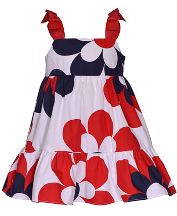 Baby Girls Tiered Floral Print Cotton Poplin Dress Bonnie Baby