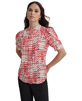 Women's Printed Short Sleeve Blouse DKNY