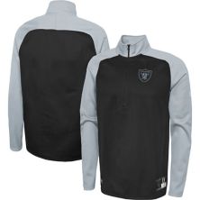 Мужская черная куртка New Era Las Vegas Raiders Combine O-Line с молнией до половины реглан New Era