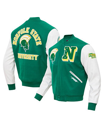 Мужская зеленая университетская куртка Norfolk State Spartans Classic Wool с молнией во всю длину Pro Standard