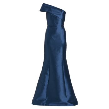 Платье русалки с отложным воротником на одно плечо AMSALE