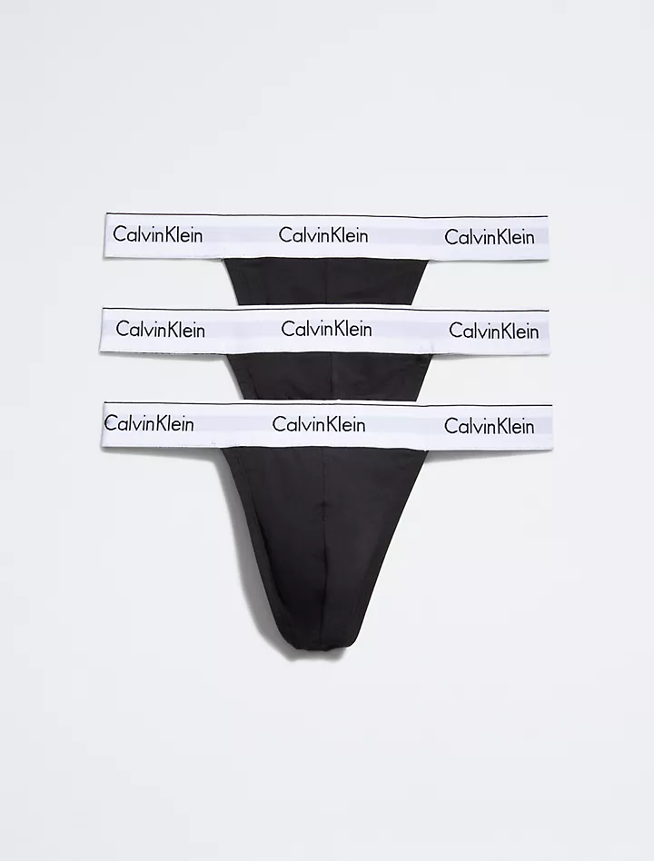 Комплект стрингов Modern из хлопка стрейч, 3 шт. Calvin Klein