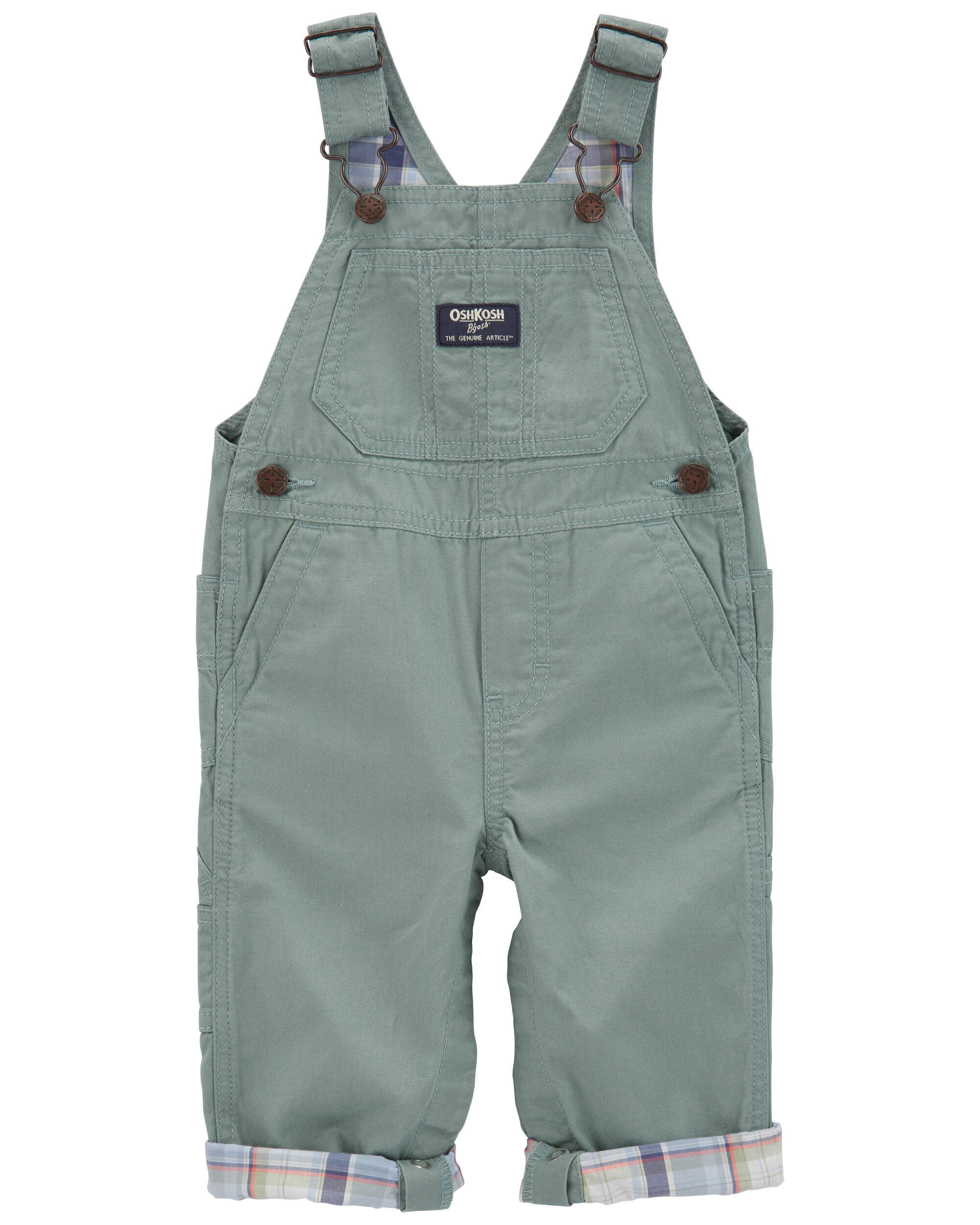 Baby Plaid Lined Lightweight Canvas Overalls Carter's