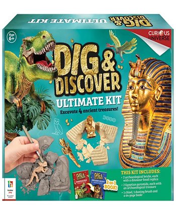 Dig Discover Ultimate Kit DIY Наука и геология для детей, динозавры Древнего Египта Curious Universe
