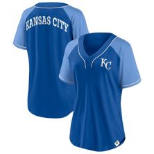 Women's Fanatics Branded Royal Kansas City Royals Bunt Raglan V-Neck T-Shirt Fanatics